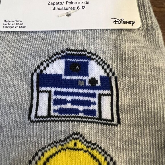 NWT Star Wars Socks Men's Large Obi-Wan Chewbaccca R2D2 Novelty Gift Gray - Picture 5 of 8